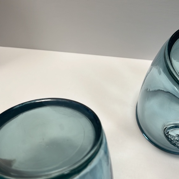 4 - 100% Authentic Recycled Glass Blue Old Fashioned Low Ball Glasses - Picture 6 of 11